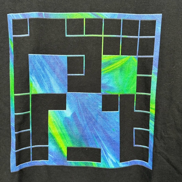 Minecraft Creeper Tie Dye Big Face T-Shirt - Picture 2 of 3